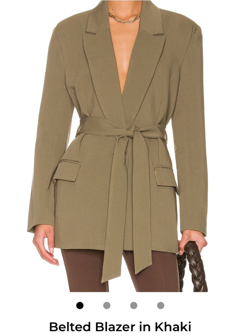Bardot Belted  Blazer in khaki NWT